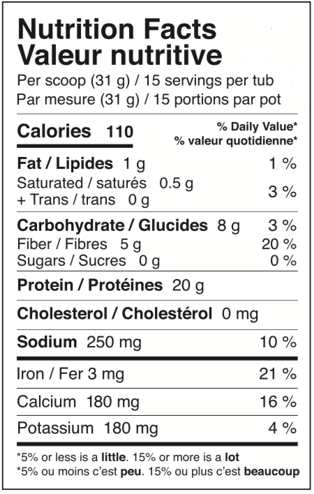 Protéine avec Fibres et Légumes (Pot 454g, Chocolat)