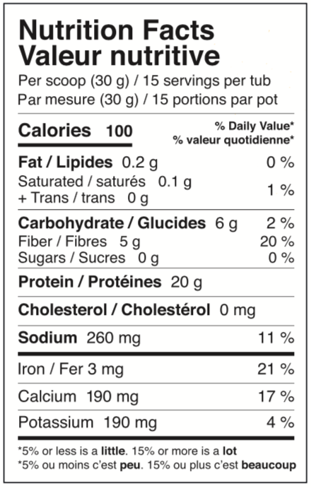 Protéine avec Fibres et Légumes (Pot 454g, Vanille)